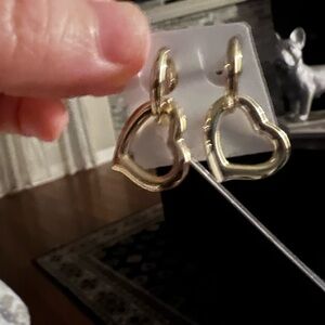 Gold Heart Hoop Earrings